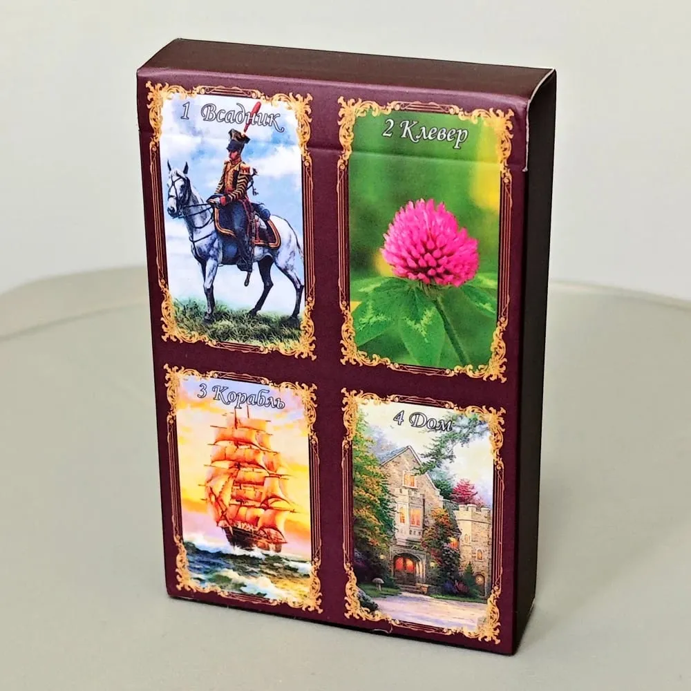 9*6cm In Russian Language Classical Realistic Lenormand Deck 40 Pcs Medieval Classics Lenormand Cards