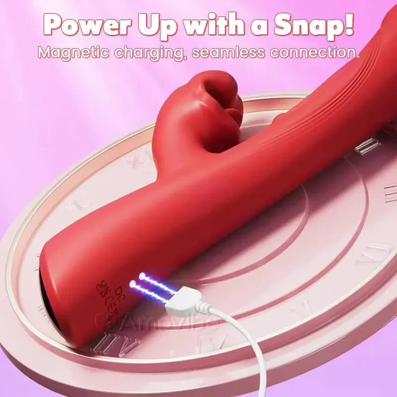 4 in 1 Tongue Licking Clitoral Vibrator with 9 Flapping & 8 Biting Vibration Modes G Spot Stimulator Dildo Sex Toys for Women 18 — image 4