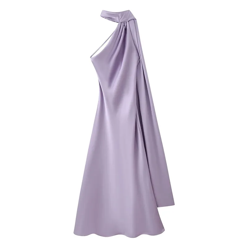 Ribbon Hanging Neck Long Dresses Women Printed Sleeveless Backless Slim High Waist Halter Party Dress 2025 New Hip Package Robe