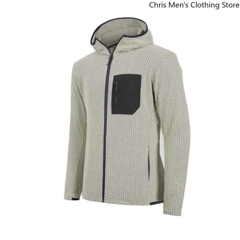 Cappotti con cerniera da uomo di alta qualità per l'autunno/inverno Cappotti caldi con cappuccio alla moda e versatili Felpe sportive casual per fitness — image 7