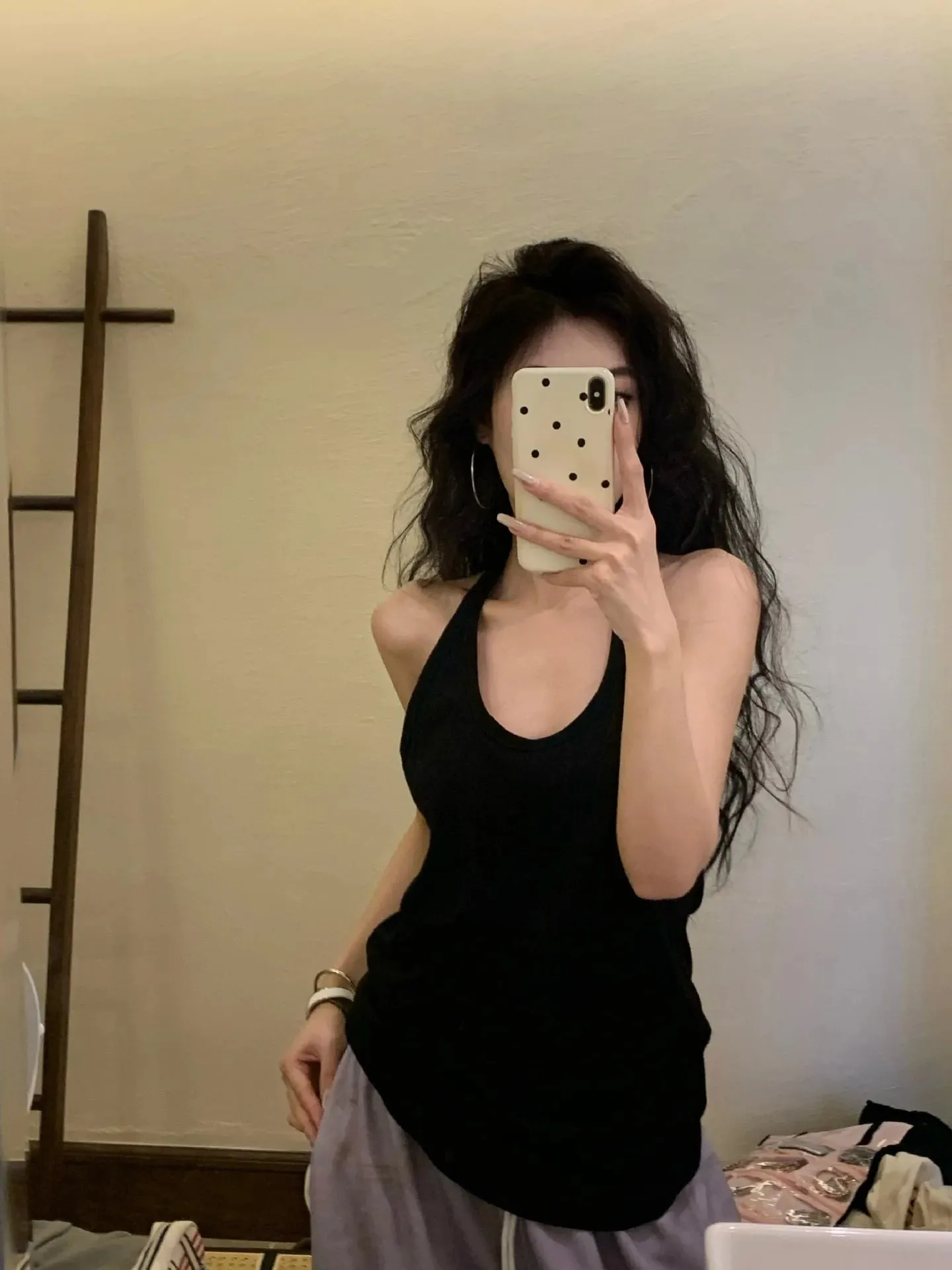 Y2K Summer Cool Backless Tank Top Deep U-neck Sexy Solid Halter Crop Tops Aesthetic Trendy New Skinny Slim Women Camis Street — image 7
