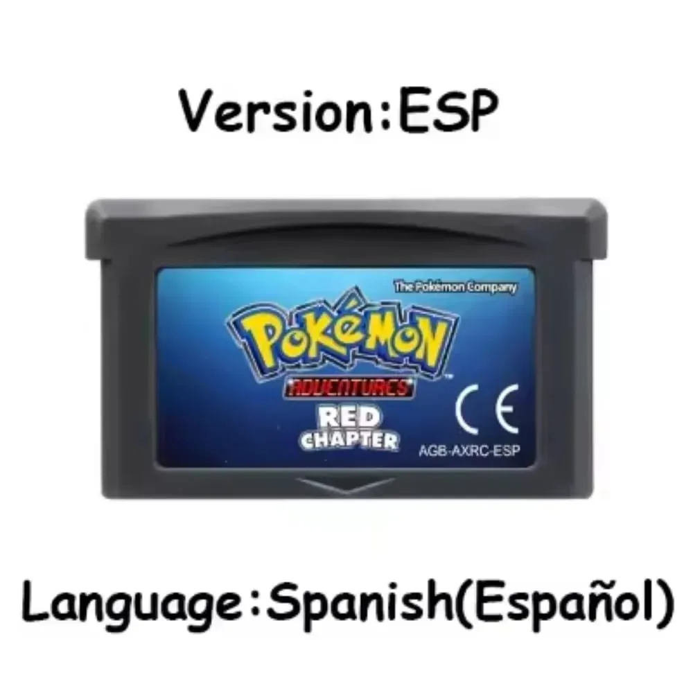 GBA Pokemon Game Cartridge 32-Bit Video Game Console Card AshGray Liquid Crystal Light Platinum Moemon Emerald Engelsk sprog