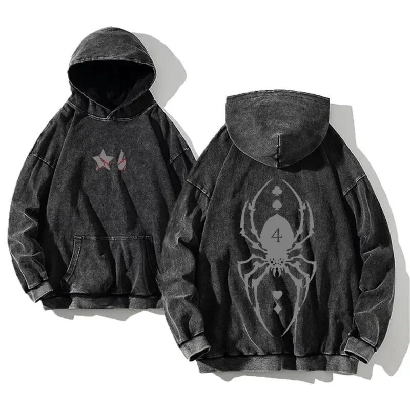 2024 Anime Hunter X Hunter Washed Hoodies Manga Printed Hoodies For Men Harajuku Pullover Contains Cotton Sweatshirts Clothing — image 4