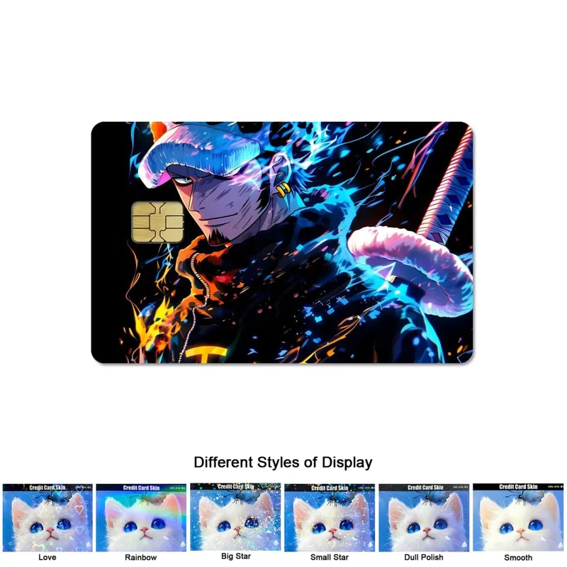 Animation One Piece Luffy Portgus D. Ace 2.5D HD Matte PVC Sticker Film Tape Skin for Credit Card Debit Card Waterproof Sticke