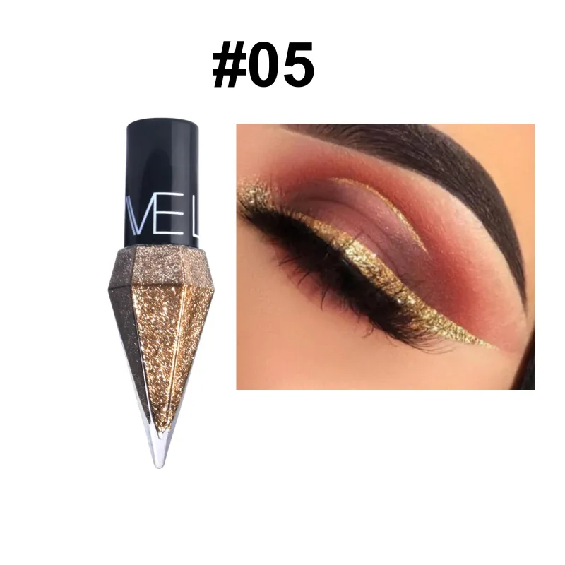 Pearlescent Diamond Liquid Eyeliner Shimmer Waterproof Long Lasting Glitter Silver Color Easy to Wear Eye Pencil Korean Makeup — image 10