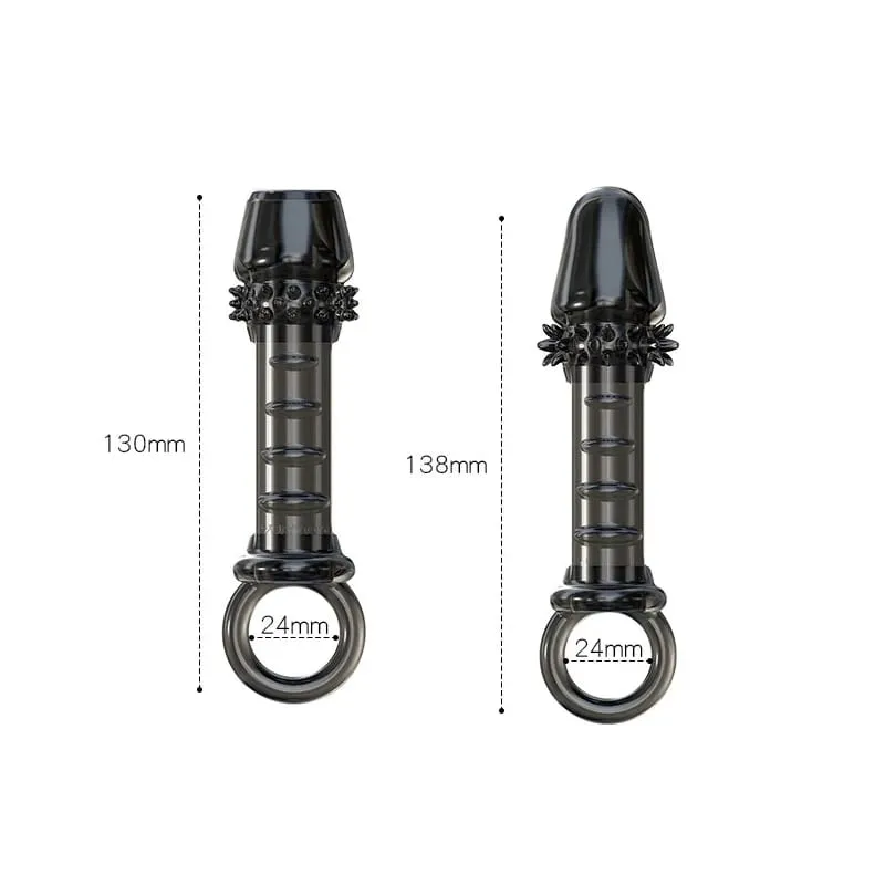 Penis Extender Delay Ejaculation Reusable Penis Sleeve Silicone Cover Enlargement Sex Toys For Men Semen Lock Ring Sex Shop 18+ — image 2