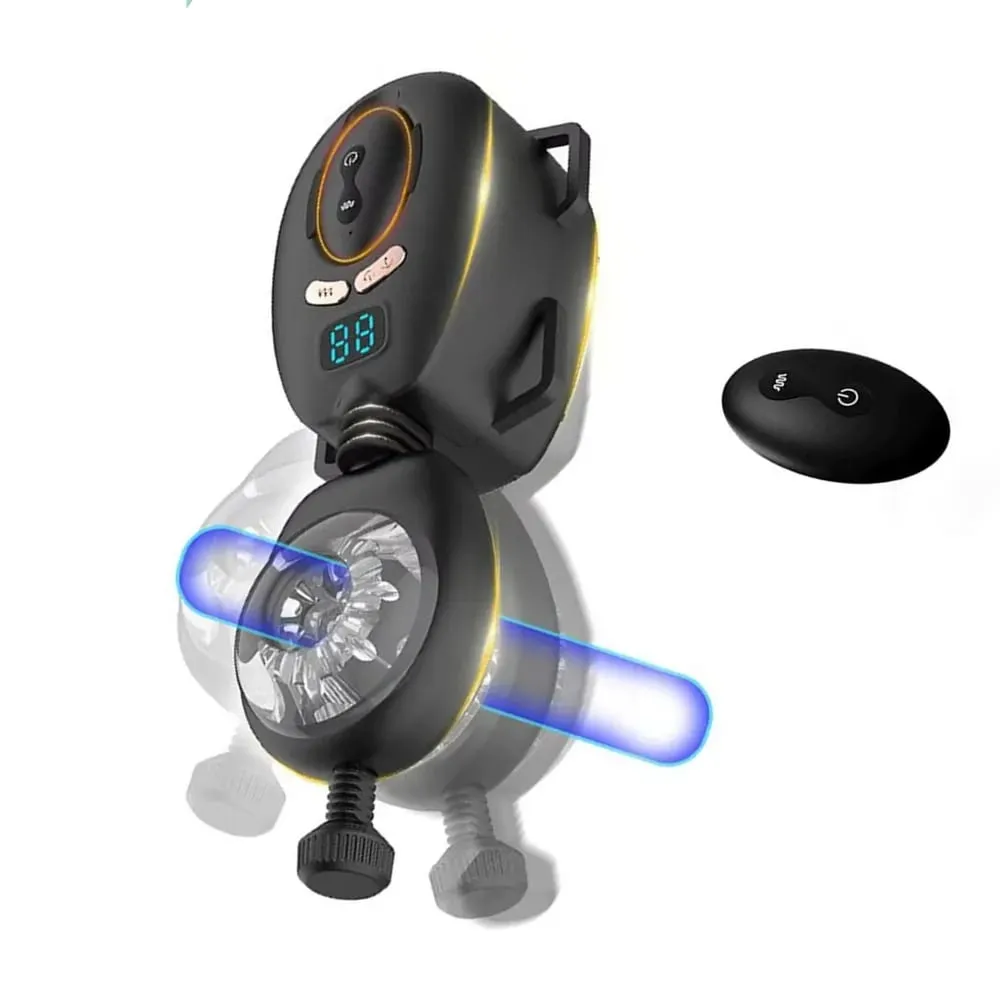 Thrusting Vibrating ชายผู้สำเร็จความใคร่ด้วยตนเองพร้อมเข็มขัดสวมใส่รีโมทคอนโทรลแฮนด์ฟรีอวัยวะเพศชาย Stroker เพศของเล่นสำหรับผู้ชายผู้ใหญ่ — image 3