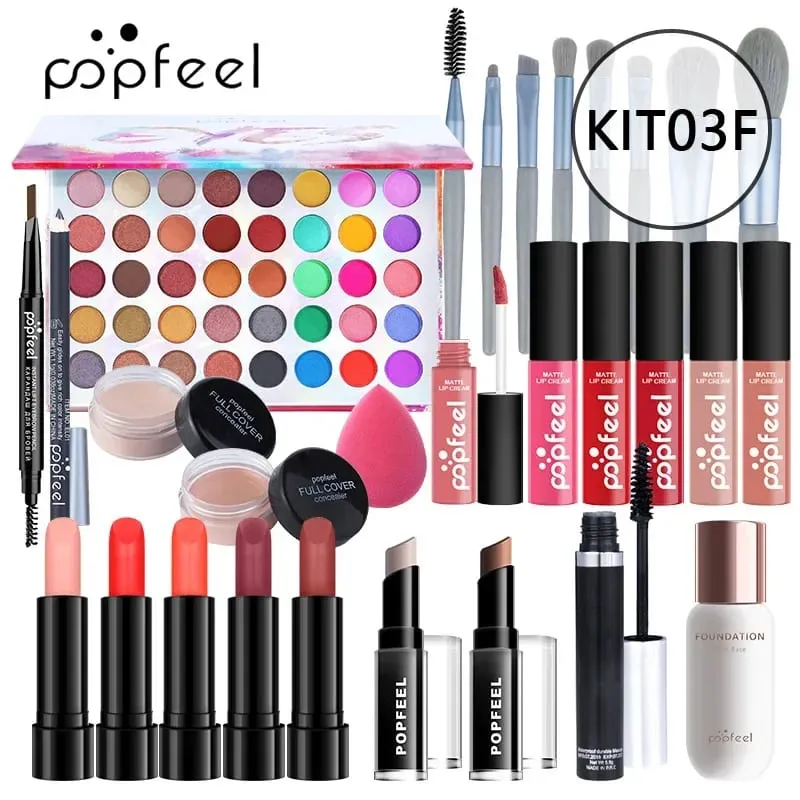 Christmas Makeup Gift Box Foundation Eyeshadow Powder Long Lasting Lip Ink 27 Pieces Birthday Gifts Makeup for Women Full Kit — image 17