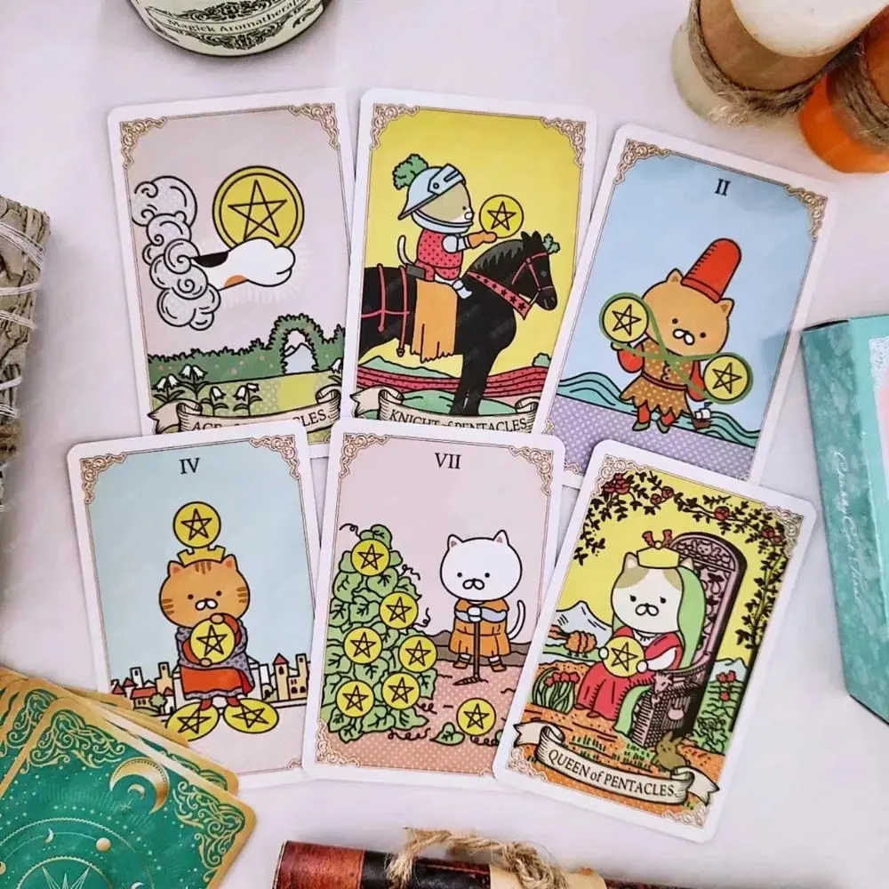 97 x 63 mm Potenko Tarot 78 Cute Cat Tarot Cards Adorable Deck for Beginners Portable Size — image 5