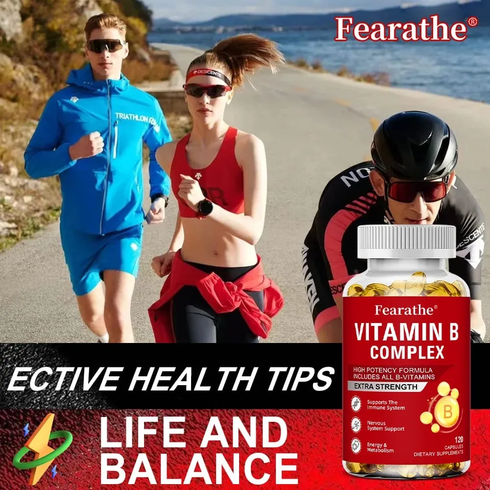 Vitamin B-Complex Vitamin Supplements (B12 B2 B3 B6 Folic Acid &Biotin) Immune & Energy Support Immune Health