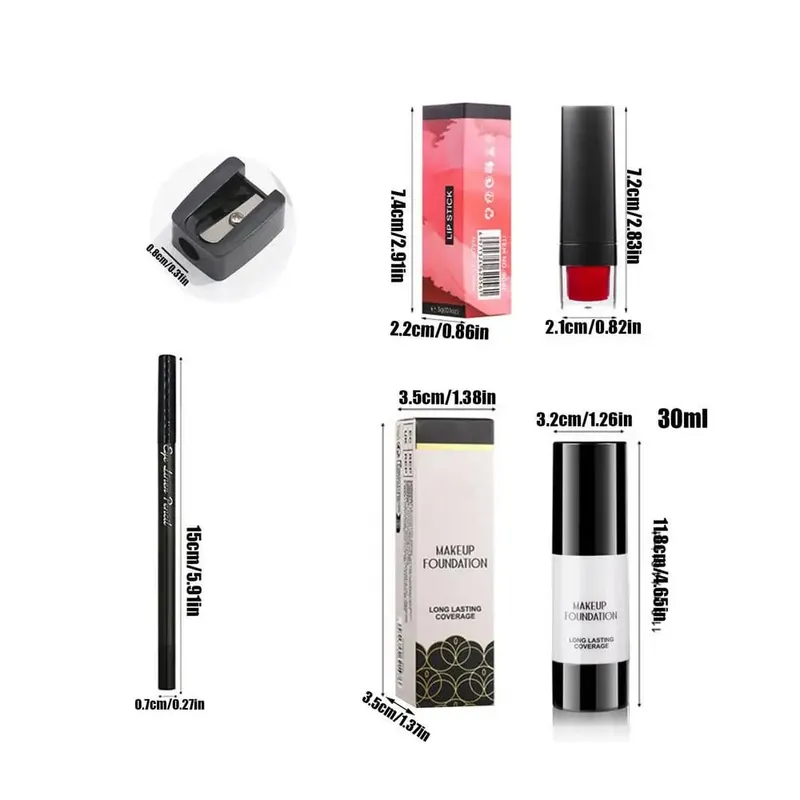 6Pcs Halloween Face Makeup Kit Black Tone Cosplay Special Effect Makeup Set Waterproof High Pigment Themed Facial Cosmetic