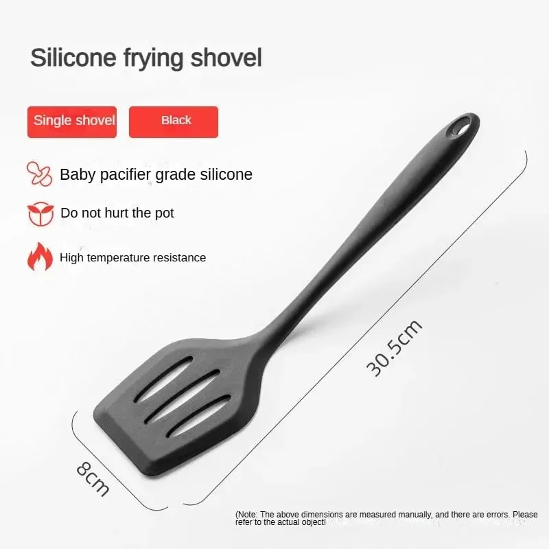 1 /7-Piece Silicone Kitchen Utensil Set - Non-Stick Spatula Spoon Skimmer Pasta Clip & More for Cooking & Baking — image 12