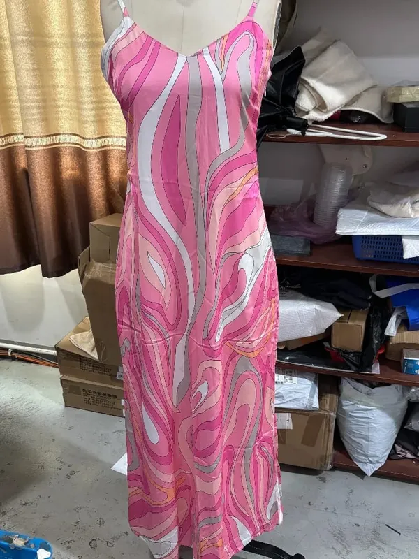 Fashion Printed Halter Long Dress for Women Elegant Sleeveless Backless Slim Bodycon Maxi Dresses Chic Summer Beach Party Robes