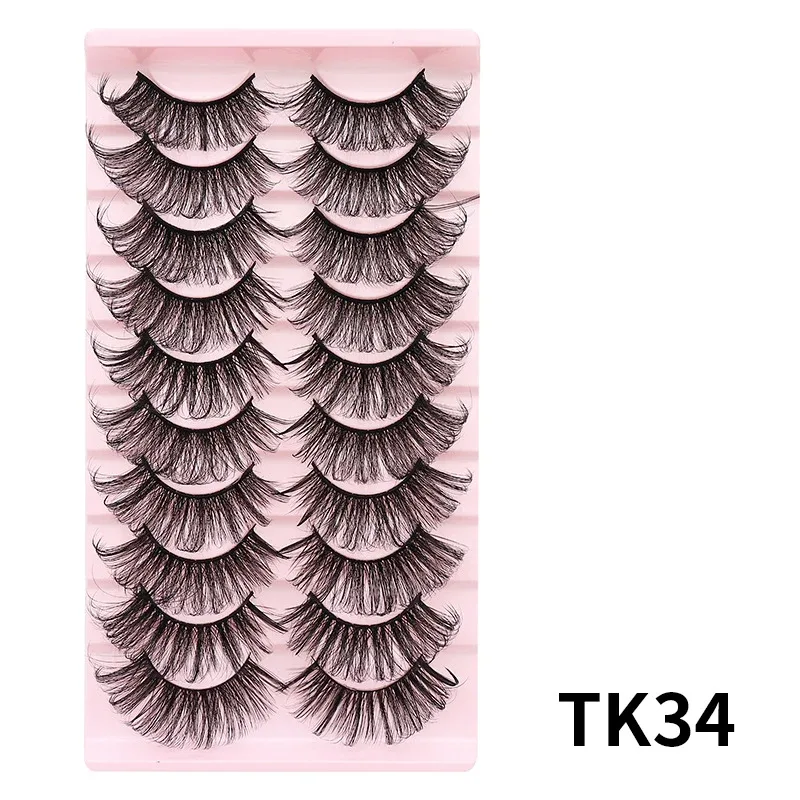 10 Pairs Russian DD Curl Bulk Fluffy Strip Lashes Natural Soft False Eyelashes Reusable Handmade Eye Lashes for Daily&Party — image 9