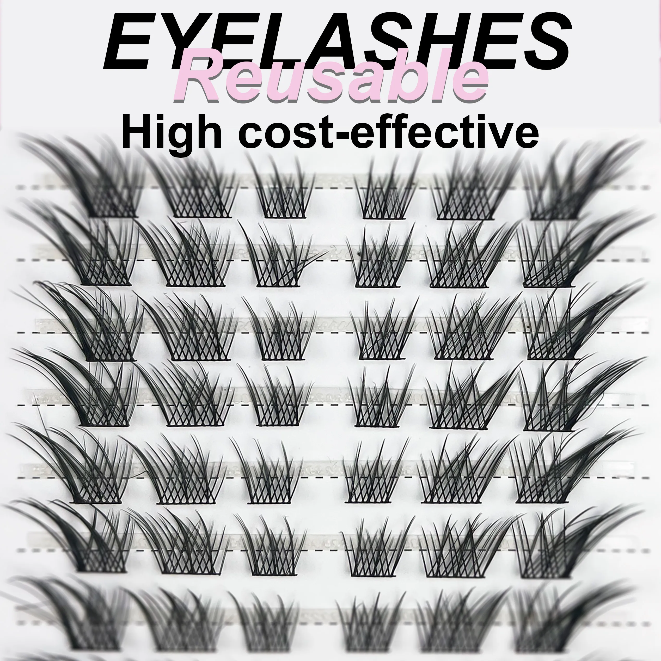 Cluster Lashes Natural Eyelash Extension Fluffy Fox Eye Lashes Mixed Tary Large Capacity Anime Lashes DIY Eyelash Cluster — image 5