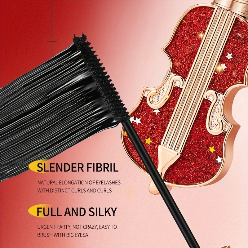 Violin Lengthening Curl Styling Mascara Waterproof Slim Long Curling Fine Brush Head Very Thin Lasting No Smudging Eye Makeup — image 3