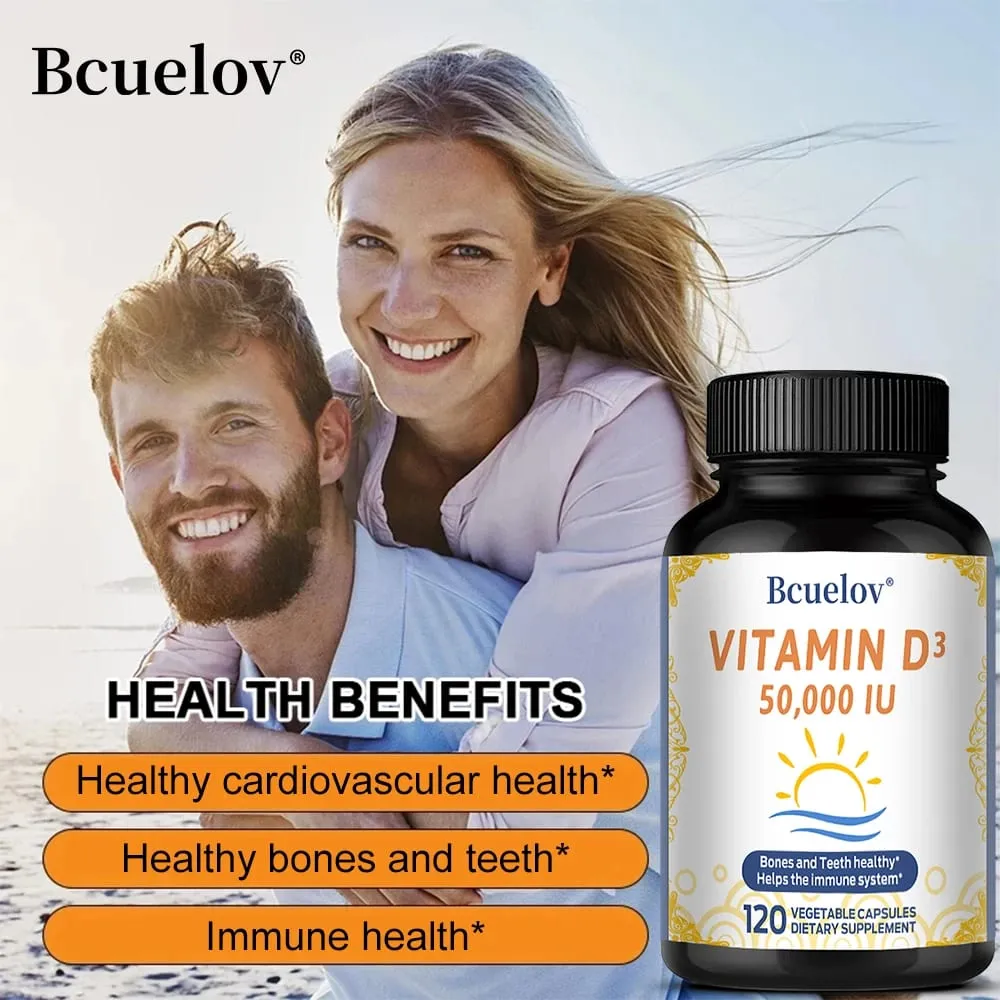 Vitamin D3 50000 IU - Bone Health & Immune Support - Non-GMO Gluten Free - Vitamin D3 Vitamin D Supplement for Men and Women — image 6