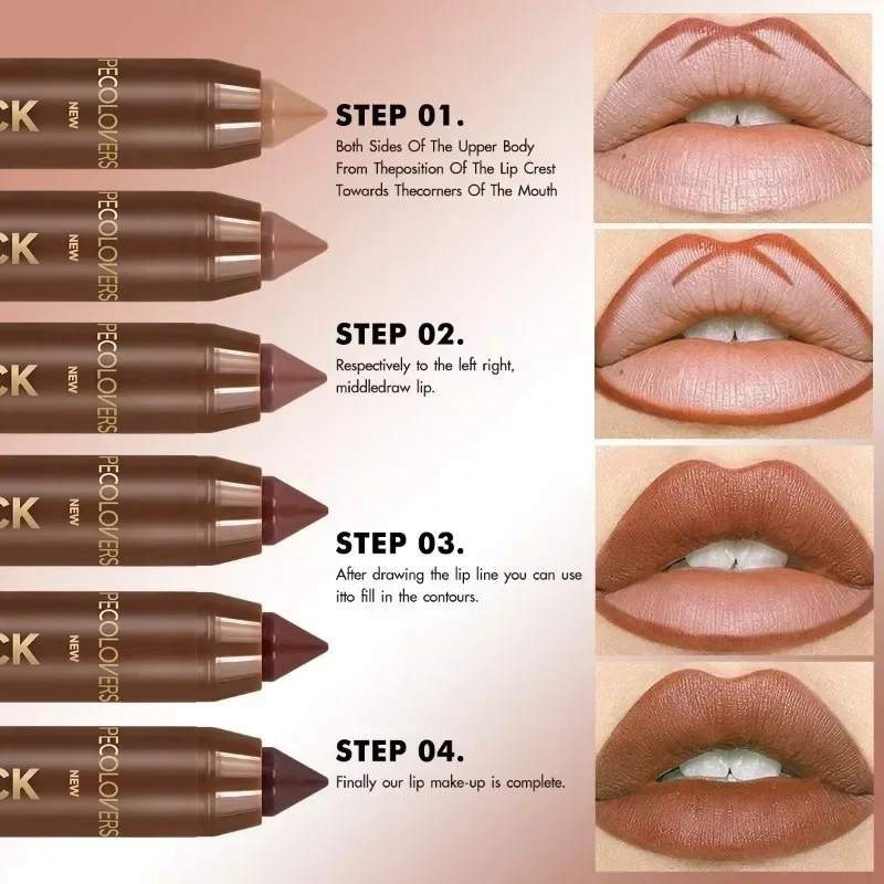 1SET Lip Liner Pencil Set Lip Liner with Lip Gloss Outline Lip Contour Moisturize Lips Full Andarming Lips Lip Makeup