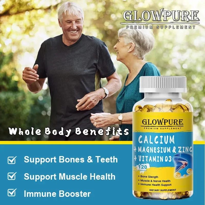 Calcium Magnesium Zinc Vitamin D3 - for Muscle Bone Joint Nervous Immune System Dietary Natural Health Supplement — image 4