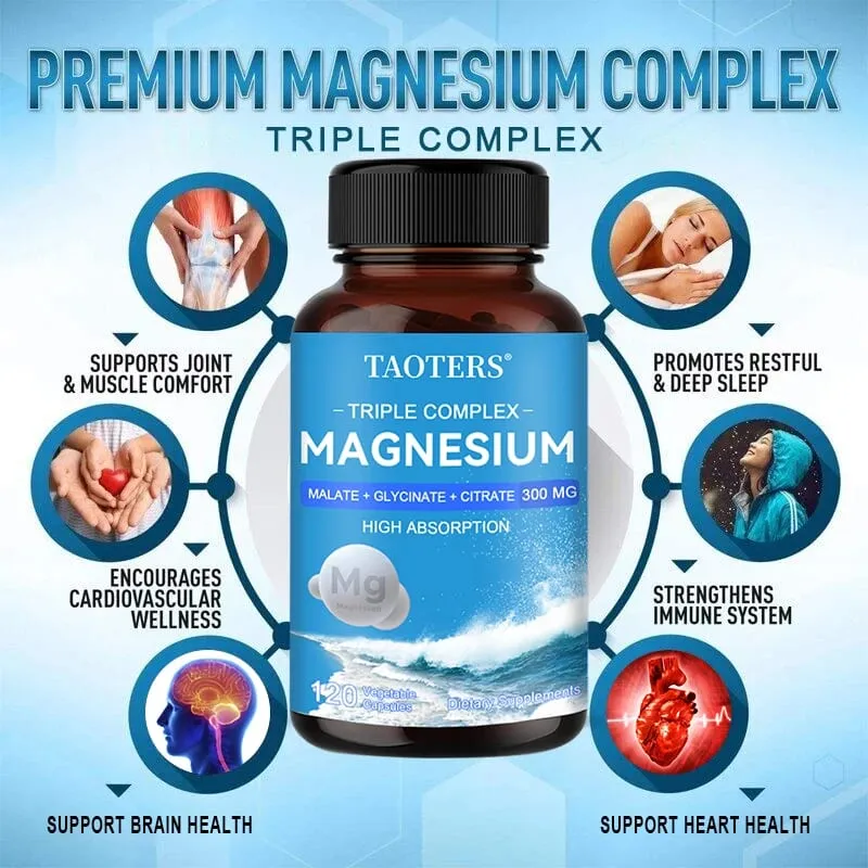 Magnesium Malate + Glycine + Magnesium Citrate 300 Mg - Supports Heart Health and Muscle Function; Improves Energy Mood — image 4