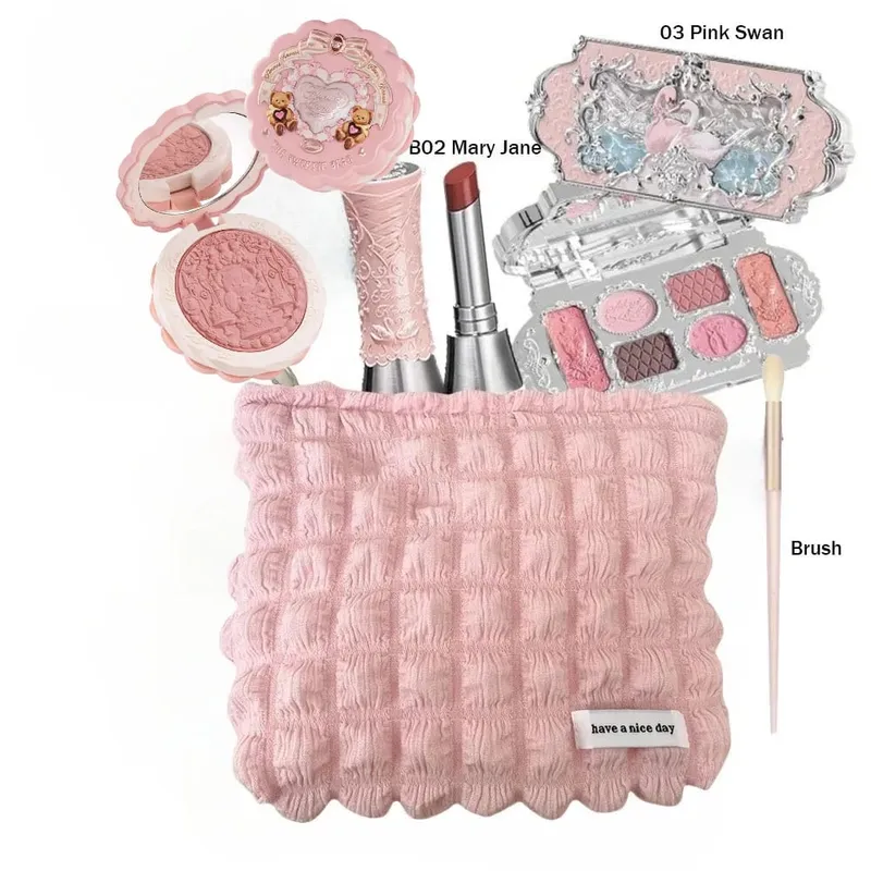 Makeup Set Flower Knows Bunny Garden Collection 6 Color Eyeshadow Palette Embossed Blusher Shine Lipstick Kit Maquiagem — image 20