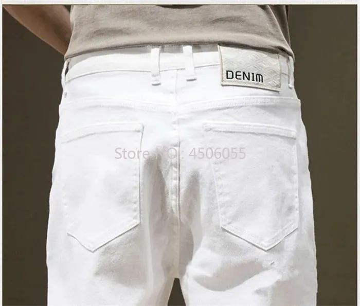 Tall Man White Jeans Straight Extra Long Boys Lengthened Plus Size 42 44 46 48 Loose Cotton Stretched Denim Pants Male Trousers — image 10