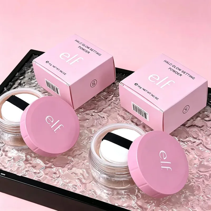 E.L.F. Halo GLOWSETTING POWDER Brightens Skin Tone Softens Setting Powder Loose Powder and Loose Powder