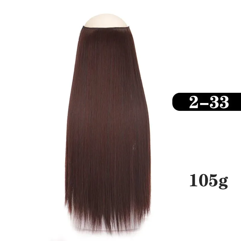 Extensões de cabelo sintético sem clipes falso ombre loira marrom preto natural cabelo reto falso peruca para mulher