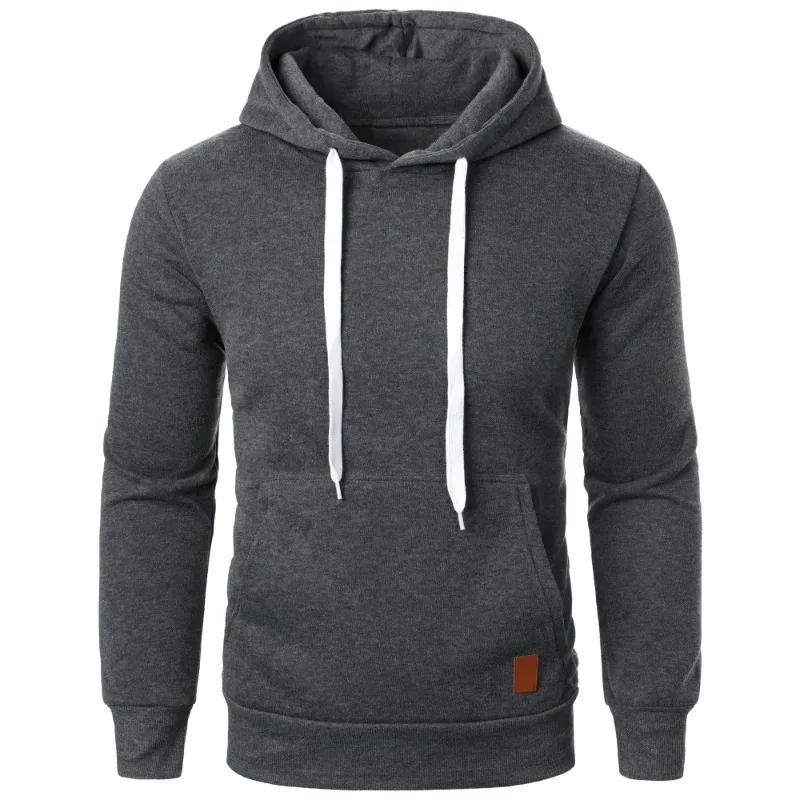 Herren Casual Kapuzenkragen Kordelzug Hoodies Sweatshirts Langarmshirts Outdoor Streetwear Einfarbig Leichter Pullover — image 8