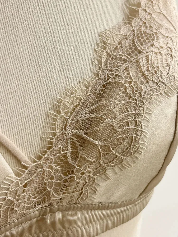 สไตล์ฝรั่งเศสลูกไม้ Bra Bralette หน้าอกเล็กไม่มี Underwire สามเหลี่ยมถ้วยบางเซ็กซี่ Push Up ชุดชั้นในชุดสตรีชุดชั้นใน — image 7