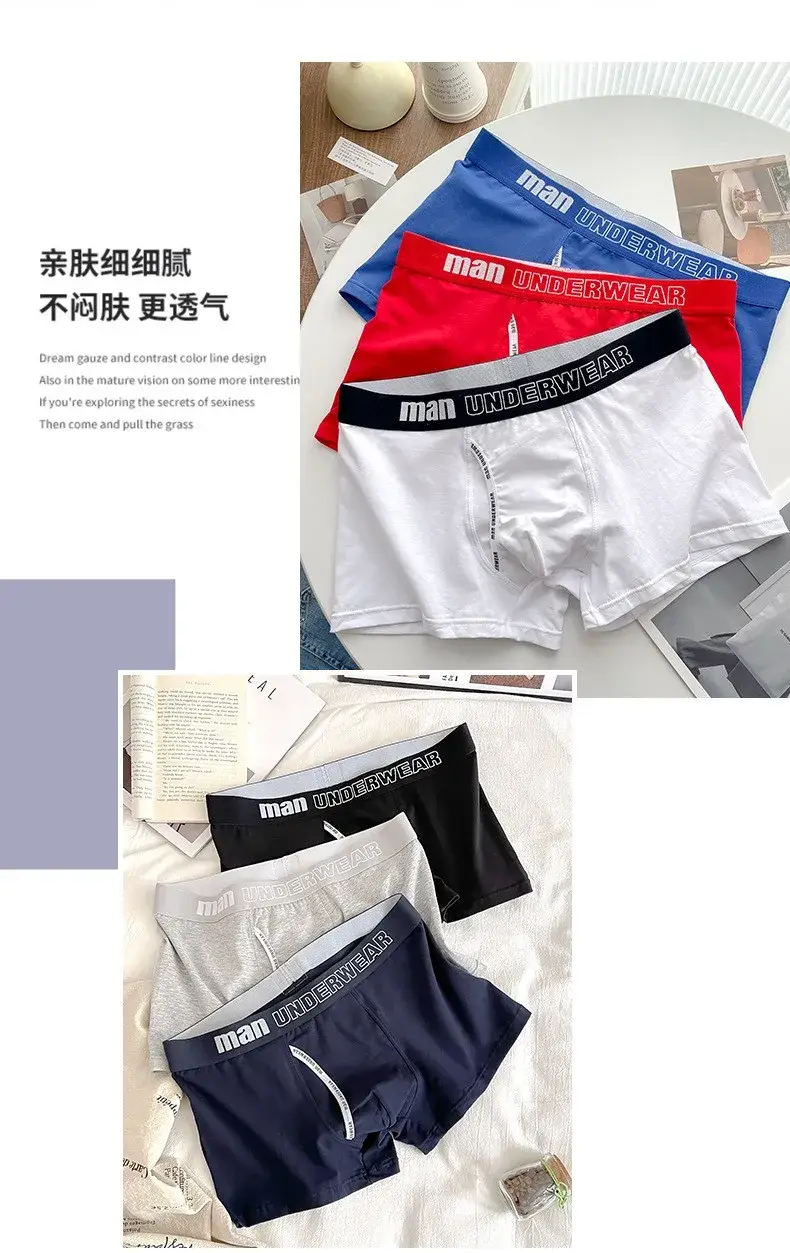 Mens Underwear 3PCS Pure Cotton Boxer Shorts Comfortable Breathable Underpants Male Panties Boxershorts Men Plus Size 4XL Briefs — image 9