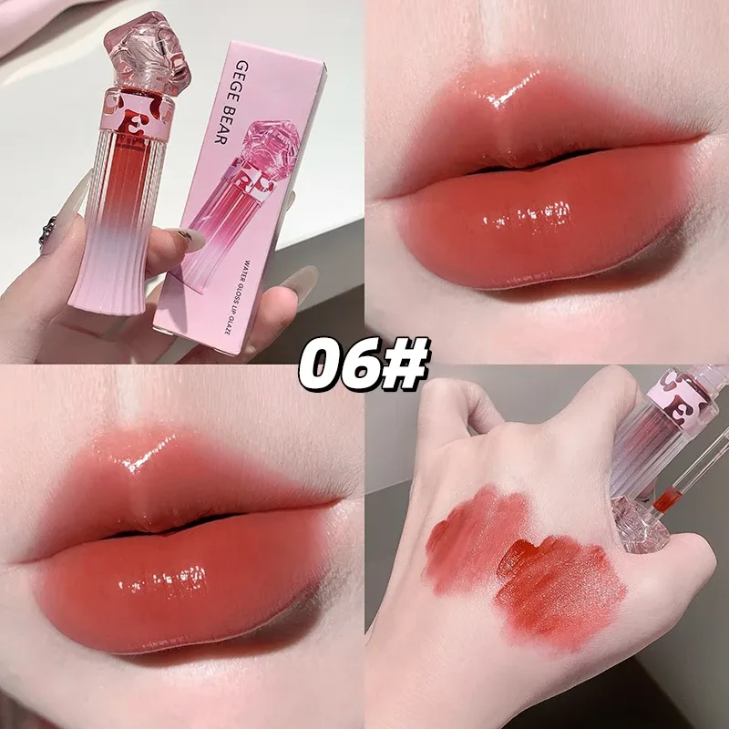 Gege Bear Water Light Lip Llaze Set Mirror Lipstick Lip Gloss Hydrating Moisturizing Long Lasting Gift for Lover — image 11