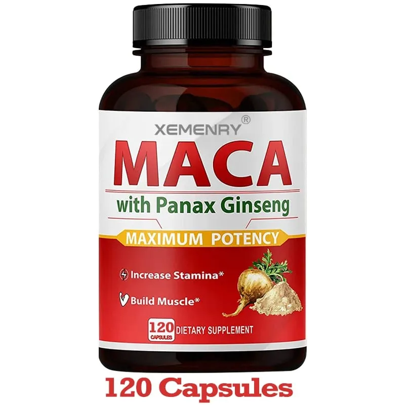 Maca Capsules - Increase Size Hardness Improve Strength Relieve Fatigue Natural Maca Ginseng