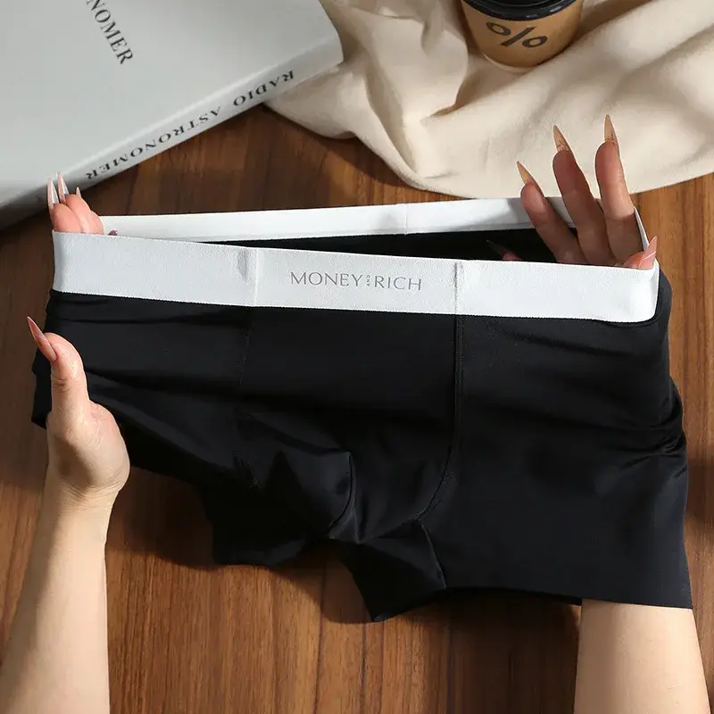 [Bloom the love] New MONEY&RICH 1pcs/3pcs Boxer Men Underwear Hot Solid Underpants Boxershort Mens Boxers Man Size L-3XL HS4038