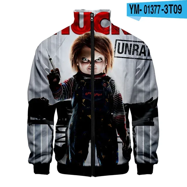 Coats Horror Movie Chucky Stand Collar Jackets Seed of Chucky Sweatshirt Cosplay Costume Long Sleeve Zipper Hoodies
