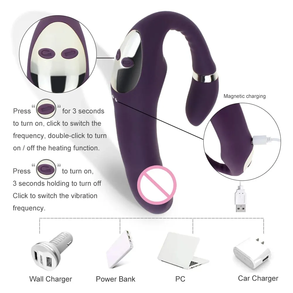 Sex Vibrator G-spot Simulate Soft Double-Head Vibrate Sex Toys for Women Clitoris Massager Rechargeble C-shape for Couple Fun — image 2