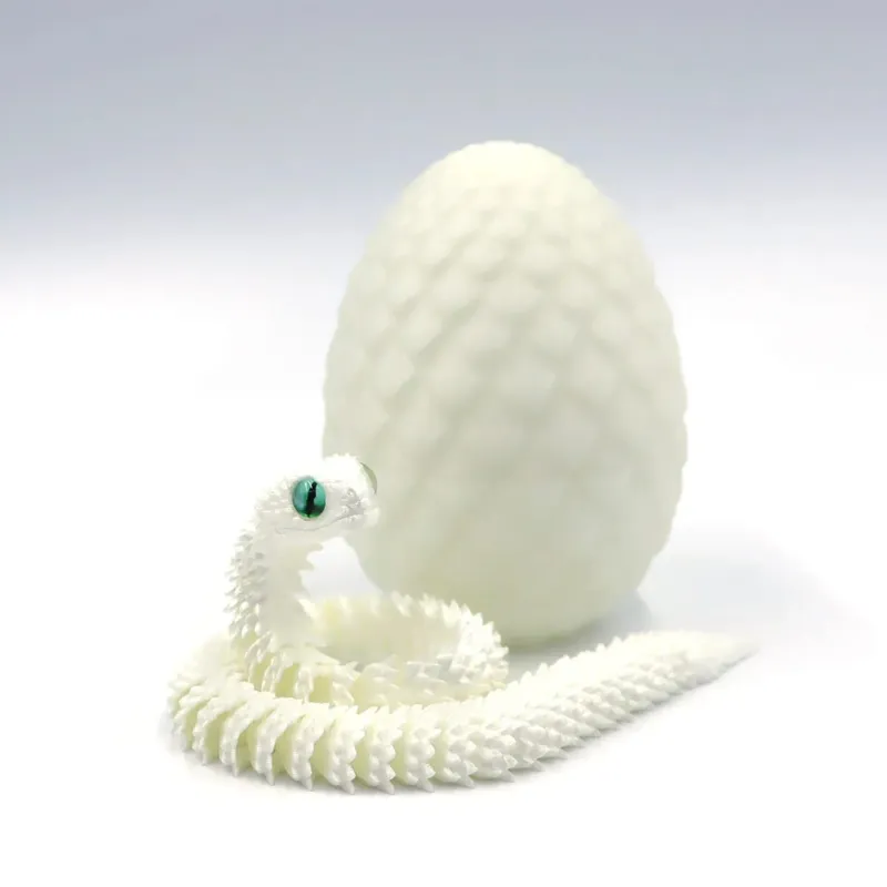 3D Printing Action Figure Snake Egg Toys Creative Stress Relief Anime Figures Moveable Rotation Desktop Ornaments Gift
