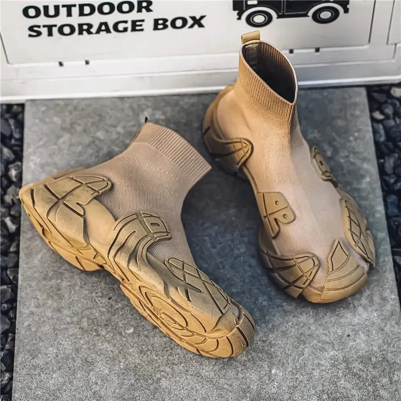 Outdoor Men Casual Boots Designer Soft Sneakers Winter Breathable Men‘s Socks Shoes Slip-On Flat Lightweight Walking Sport Shoes — image 8