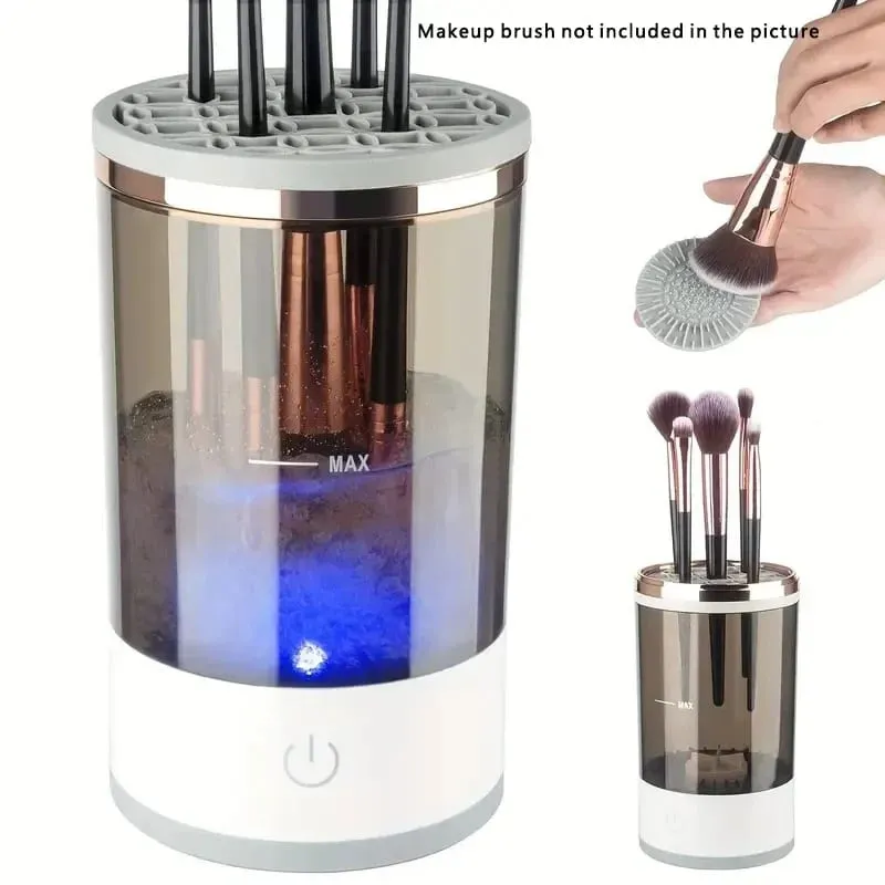 USB Plug Portable Electric Makeup Brush Cleaner with Rubber Makeup Machine Electric USB Quick Cleaner Cleaning Brush Collar Brus — image 8