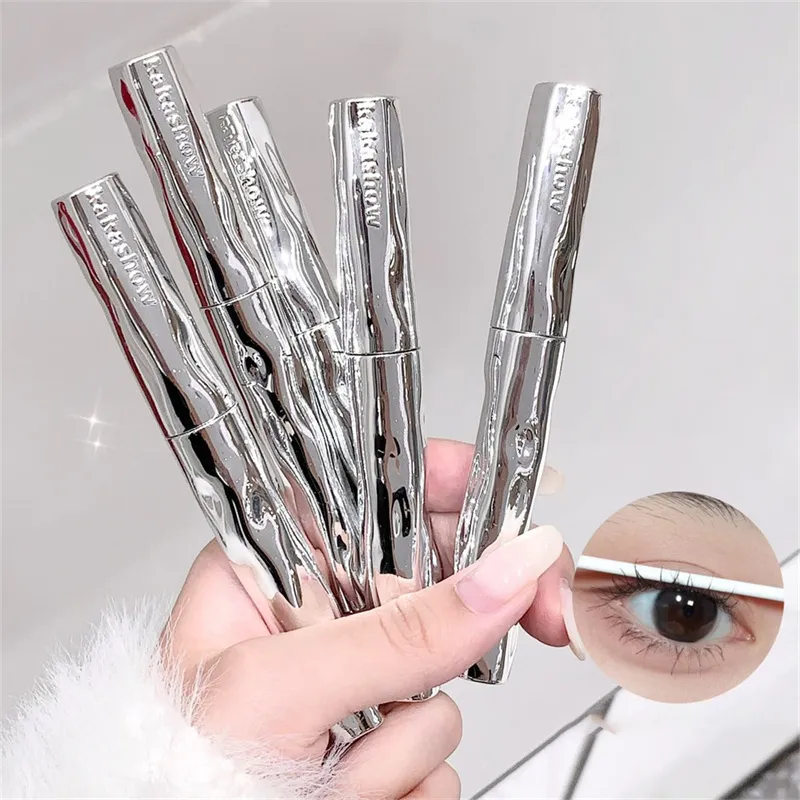 Silver Silk Fiber Matte Mascara Makeup Ultra-Fine Brush Lengthens Eyelashes Waterproof Fast Dry Eyelash Extension Mascara Makeup