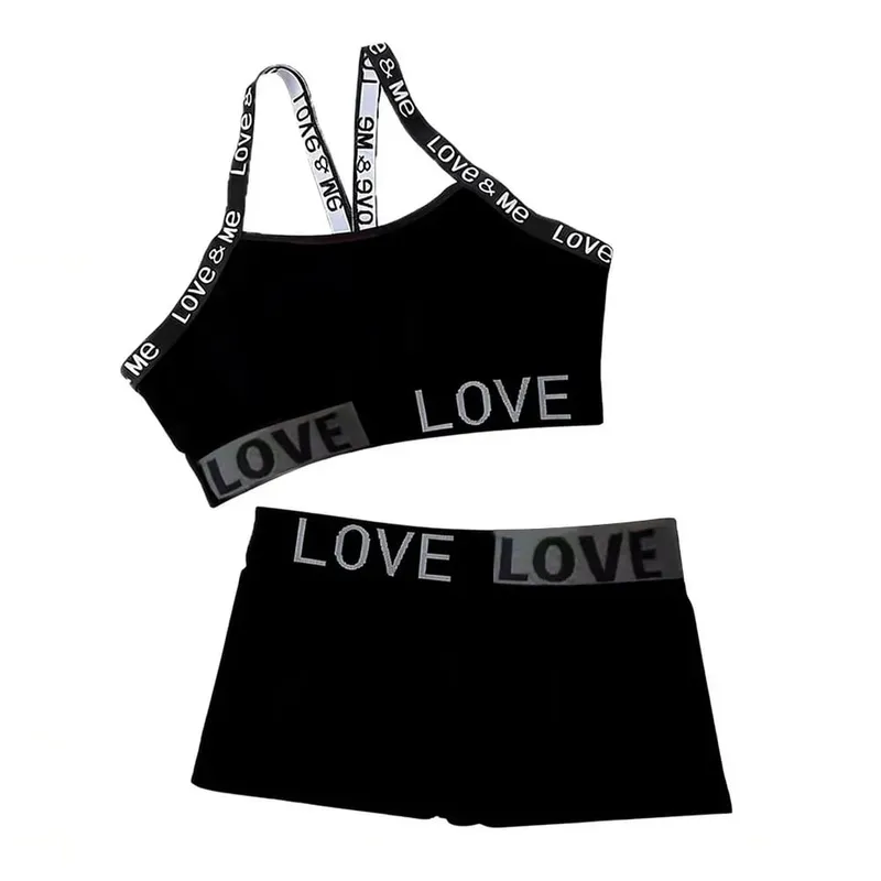 1 set Casual Letter Kvinnor Sömlös BH Set V-hals Andas Damunderkläder Set Elastisk Bekväm sportbysthållare