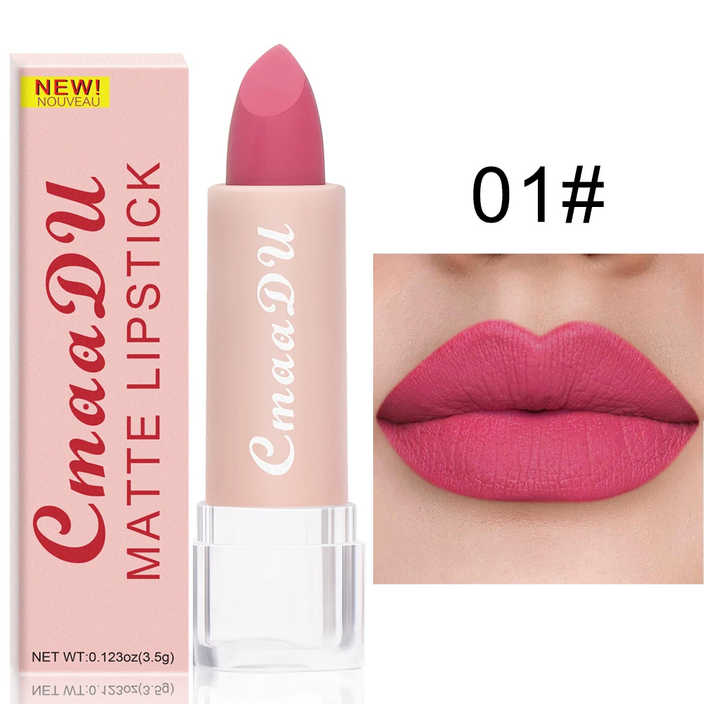 Matte Nude Pink Velvet Lipstick Milk Silky Texture Lips Stick Lasting Waterproof Matte Lipsticks Sexy Red Lipstick Korean Makeup