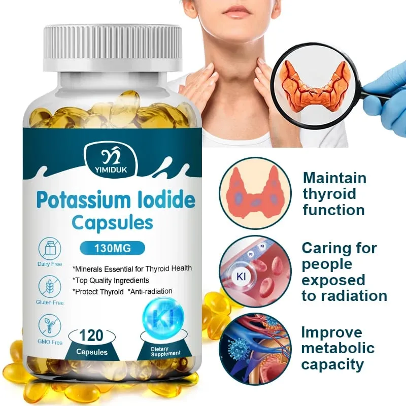 Potassium Iodide Capsules KI (Stable Iodine) 130 mcg bawat Araw - Suplemento ng Suporta sa Thyroid — image 1