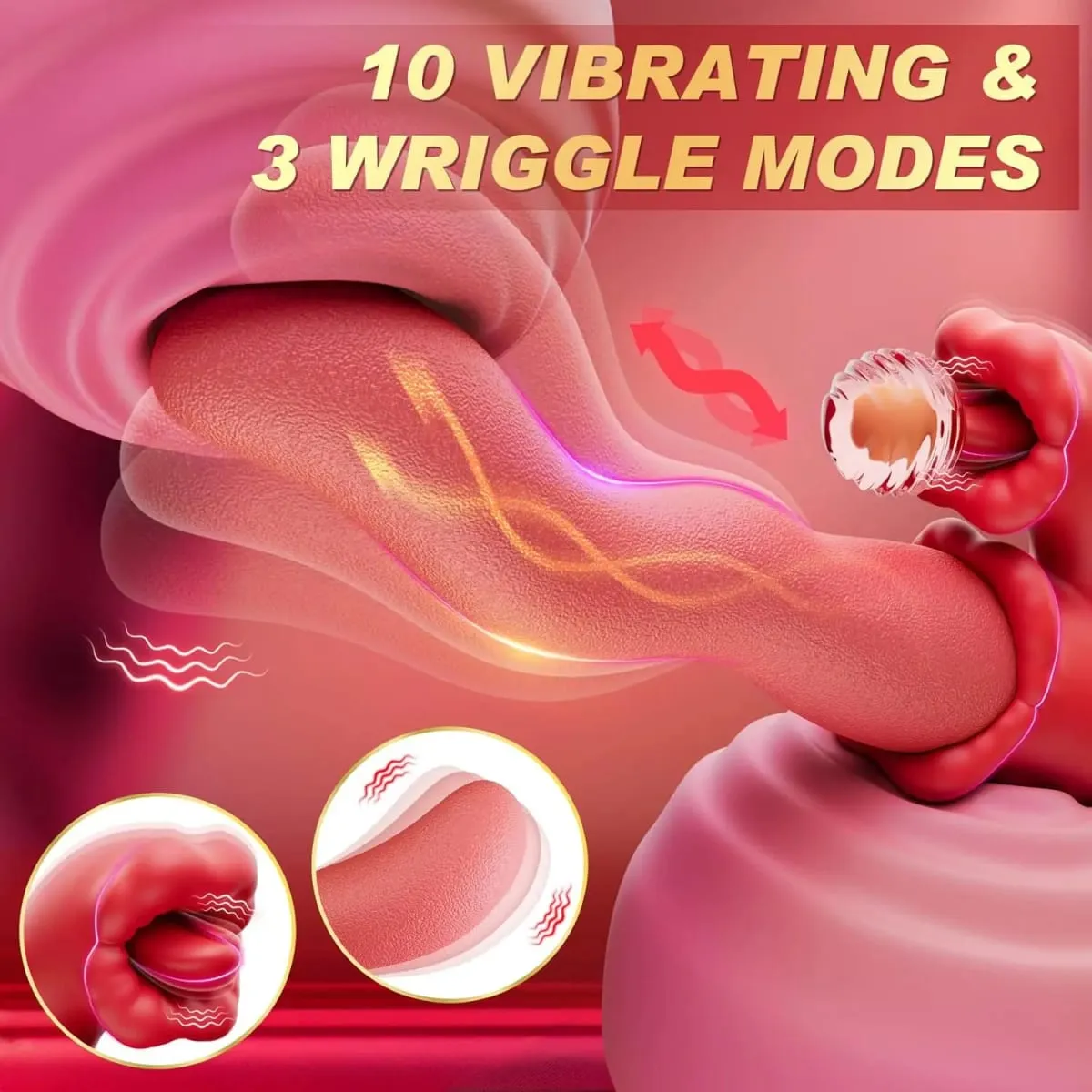 Skrol Lidah Klitoris 3 DALAM 1 Penggetar untuk Wanita Puting Kelentit G-Spot Perangsang Faraj Wanita Pengurut Penggetar Alat Mainan Seks Dewasa