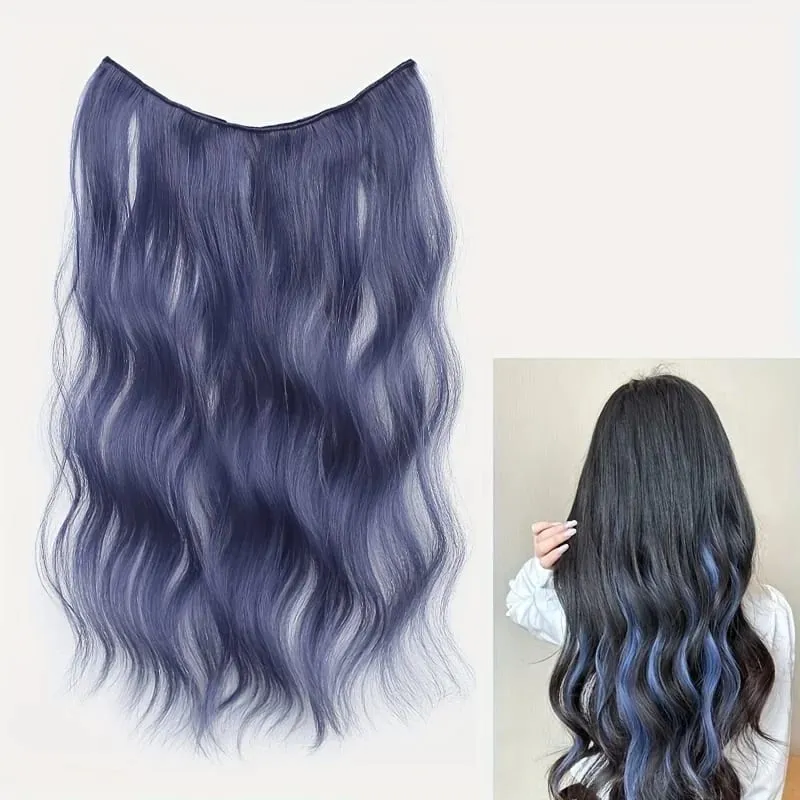 Curly water waves a four-cal highlight hair extension invisible synthetic hair extensions natural and traceless — image 6