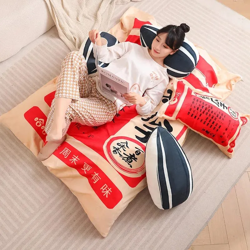 New Giant Size Simulation Chinese Bag Of Melon Seed Plush Toys Soft Soothing Pillow Mattress For Kids Family Funny Toys For Kids — image 8