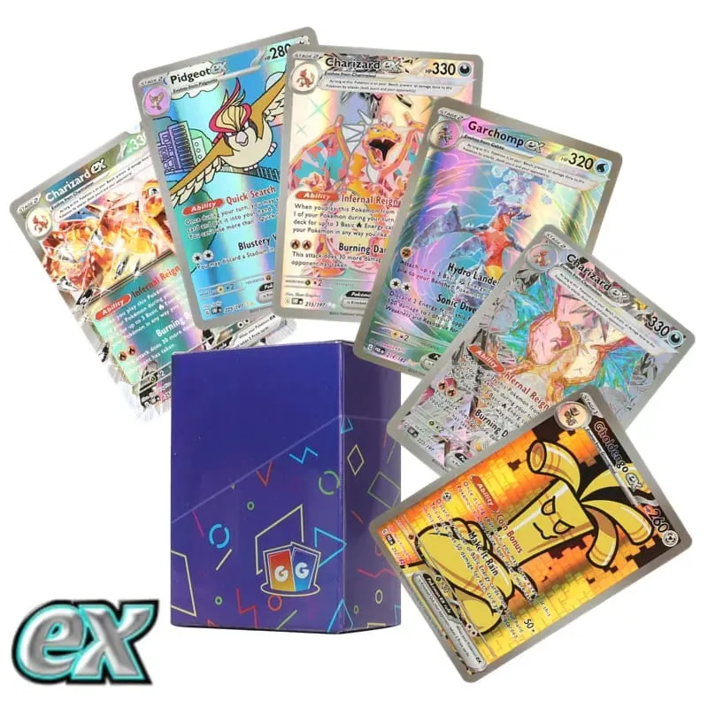 60/100Pcs English Pokemon Card 1996 Year Shining Charizard Pikachu Mewtwo trade Card Kids Pokemon Toy — image 21