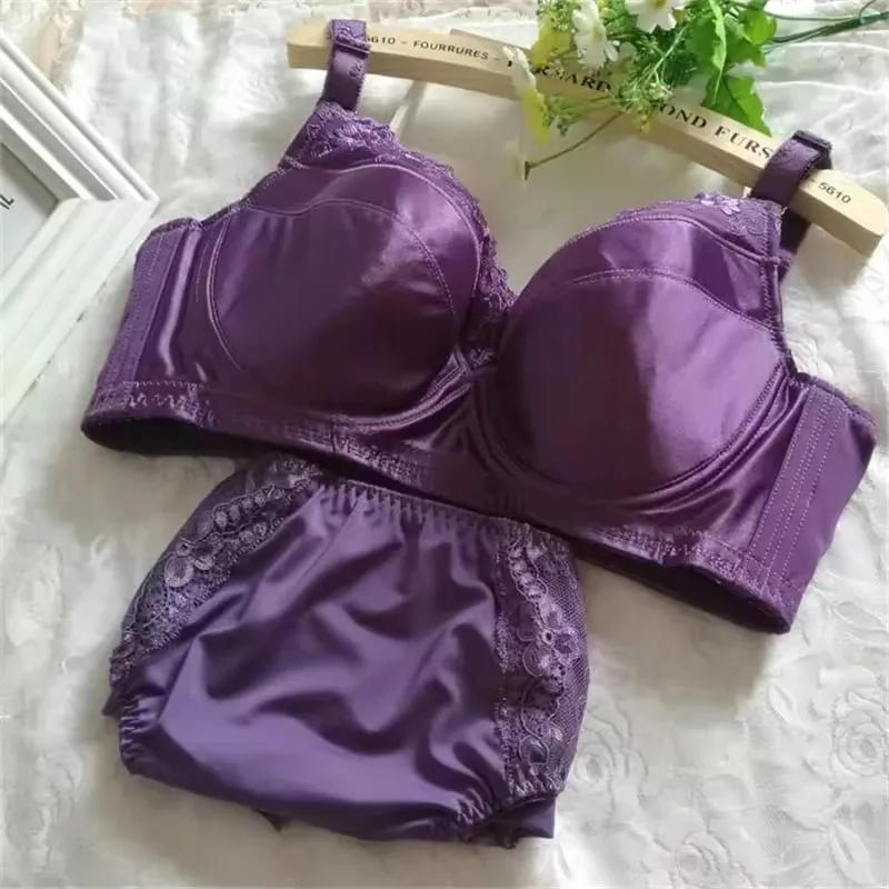 Conjunto de sutiã plus size lingerie feminina b c d e f g h copo roupa interior feminina calcinha briefs 34 36 38 40 42 44
