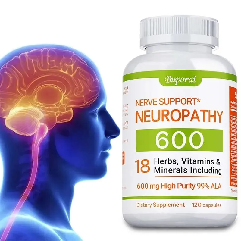 Neuropathy Support Supplement 600mg - Supports The Nervous System Relieves Stress Promotes Brain Function and Boosts Energy — image 2