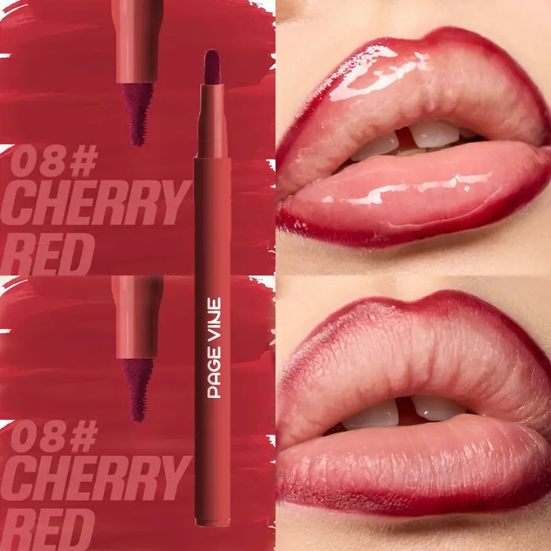 Velvet Brown Lip Liner Pensil Nude Matte Waterproof Non-stick Cup Ceri Merah Lip Liner Lip Contour Pen Lipstick Makeup Untuk Wanita — image 2